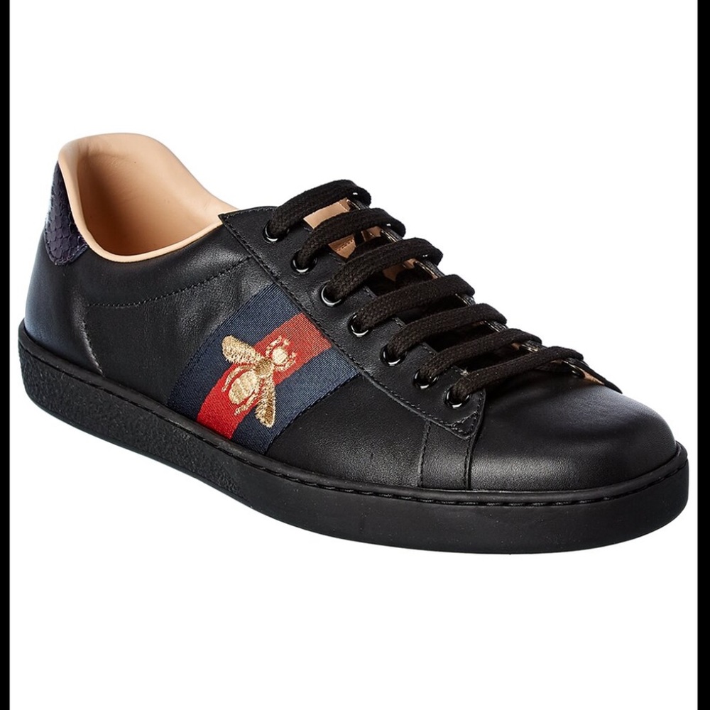 Gucci Ace Embroidered Bee Leather Sneaker Women’s Size 37.5